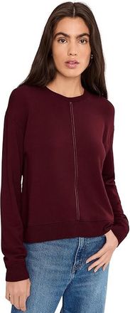 Splendid Supersoft Trim Pullover Womens Sweatshirt Rosewood : LG (Womens 10-12), Elastane/Velvet/Viscose