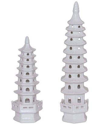 Port 68 Set Of 2 Pagoda Tall Objects