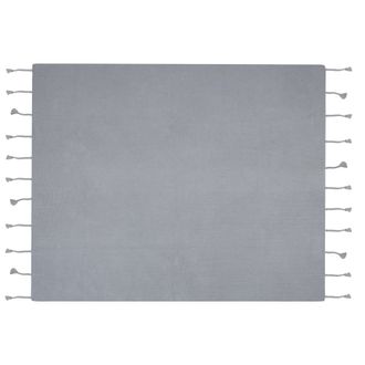 Beliani Beliani - Manta De Algod&oacute;n Gris Claro 125 X 150 Cm Para Cama Sof&aacute; Sill&oacute;n Estilo Boho Nazilli