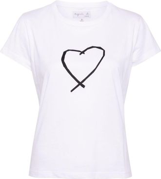 agnès b. Sarajevo heart-print cotton T-shirt - women - Cotton - 1 - White
