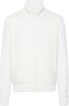 Herno knitted-panels padded bomber jacket - men - Polyamide/Elastane/Polyamide/Elastane/Virgin Wool/Polyester - 52 - White