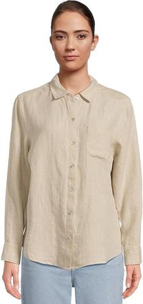 Tommy Bahama Coastalina Relaxed Long Sleeve Shirt Womens Clothing Natural : LG (US 12-14), Down/Linen