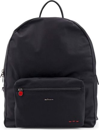 Kiton Nylon Backpack With Metal Lettering Logo