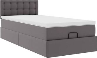 vidaXL Vidaxl - Estructura Cama Otomana Colch&oacute;n Cuero Sint&eacute;tico Gris 90x200 Cm