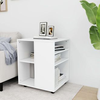 vidaXL Vidaxl - Armario Con Ruedas Madera Contrachapada Blanco 60x53x72 Cm