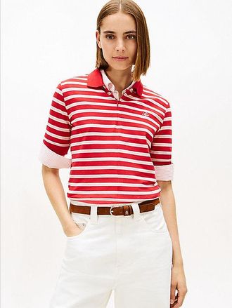 Tommy Hilfiger Polo de piqu&eacute; con cremallera y corte regular