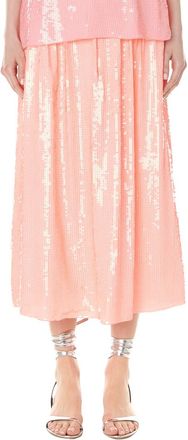 Tibi Sequins Beaded Full Silk Skirt