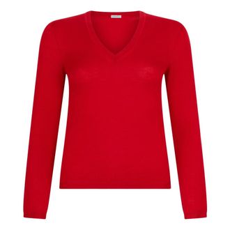 Malo V-Neck Trui - Dames - V-hals truien - Rood - L - Kasjmier - Truien & Vesten