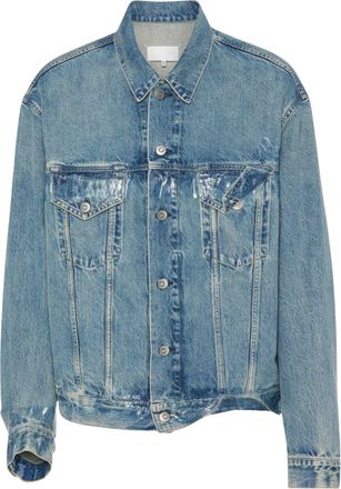 Maison Margiela Light Blue Hand-Painted Denim Casual Jacket