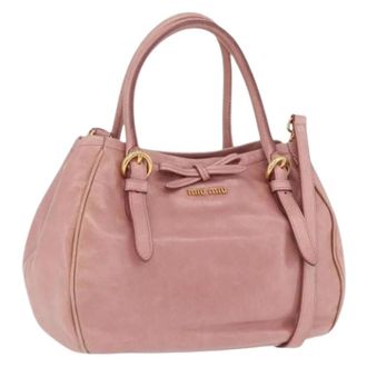 Miu Miu Pre-owned Hand Bag - Dames - Vintage Handtas - Roze - ONE Size - Leer - Vintage