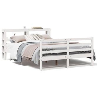 Berkfield Home Bed Frame Frame White 120x190 cm Small Double Solid Wood Pine