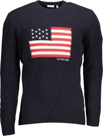 U.S.Polo Association U.S. Polo Assn., Round-neck Knitwear, male, Blue, 2XL, Wool Jumper