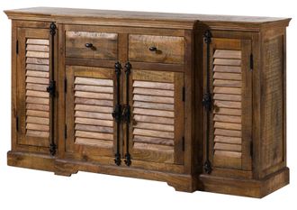 Massivmoebel24 Rodez 121 Credenza In Legno Di Mango - Oliato / Marrone Scuro 160x45x90
