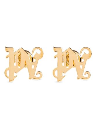 Palm Angels Stud oorbellen met monogram en initiaal - Goud