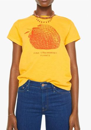 Mother Fine Strawberry Tee In Yellow