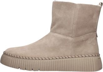 Gabor Beige Winter Enkellaarzen met Plateauzool - Dames - Winterlaarzen - Beige - 42 1/2 EU - Wol - Schoenen