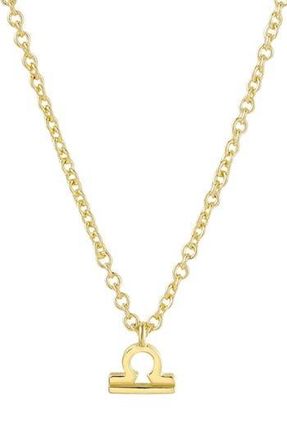 Adornia Zodiac Sign Pendant Necklace in Gold -Libra at Nordstrom Rack