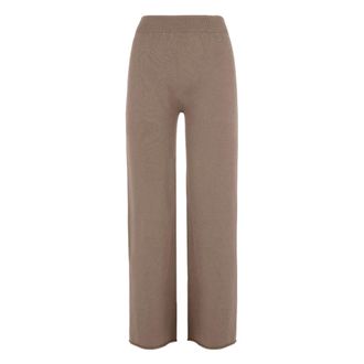 Bomboogie Wide Trousers, female, Beige, Size: L Seamless Straight-Leg Knit Pants