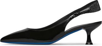 Loriblu Strass Versierde Slingback - Dames - Pumps - Zwart - 39 EU - Leer - Schoenen