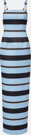 Emilia Wickstead Regina striped taffeta faille maxi dress