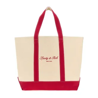 Sporty & Rich Tote Bags, male, Beige, Size: ONE SIZE Melange Canvas Shopping Bag
