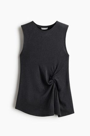 H&M Twist-detail Vest Top in Dark Gray Melange at Nordstrom, Size X-Small