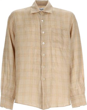 Our Legacy Neutrals Checkered Single Pocket Linen Shirt