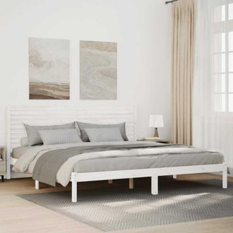 vidaXL Cama Extralarga Sin Colch&oacute;n Madera Maciza Blanca 200x220 Cm Vidaxl