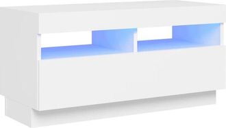 vidaXL Vidaxl - Mueble para tv con luces led blanco 80x35x40 cm