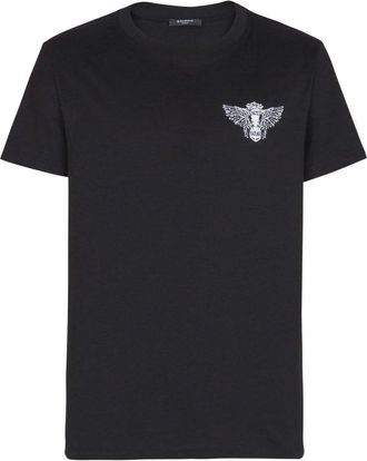 Balmain SLIM WINGS PRINT T SHIRT Size: 3XL, colour: BLACK