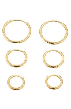st. Moran Vega Set of 3 Hoop Earrings in Gold at Nordstrom
