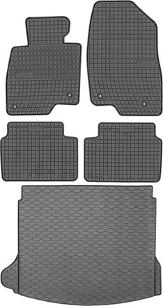 OEM Juego De Alfombrillas De Goma Para Coche Y Alfombrilla Para Maletero Para Mazda 3 Iii Hatchback (09.2013-02.2019)
