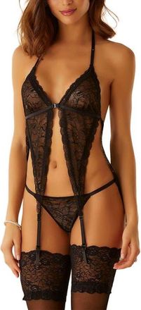 Lascana Womens Sheer Lace Lingerie Set in Black at Nordstrom, Size X-Large