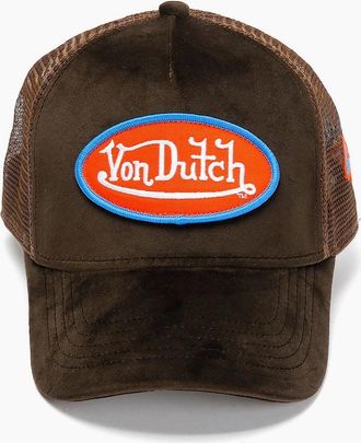 Von Dutch Womens Von Dutch Velvet Trucker Brown/Red/Blue Caps