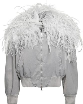 The Attico Ice Bomberjack - Dames - Jassen - Wit - Maat: S Satijn