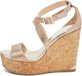 Jimmy Choo London Sandali Portia con zeppa 120mm - Marrone