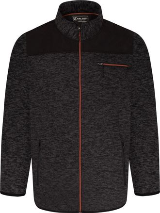 KAM Jeanswear Mens Lightweight Twisted Marl Zip Fleece Jacket - Black - 4XL