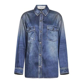 Golden Goose Denim Shirts, female, Blue, Size: S Patty Oversized Shirt