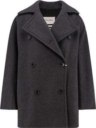 Max Mara Jassen Grijs - Dames - Mantel - Grijs - M - Wol - Jassen