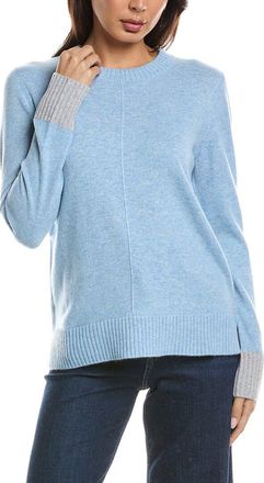 Fort&eacute; Cashmere Contrast Trim Crew Cashmere Sweater