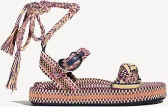 Amambaih Carolina Braided Lace Up Platform Sandal in Isle at Nordstrom, Size 37