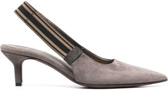 Brunello Cucinelli Pointed Toe Suede Pumps