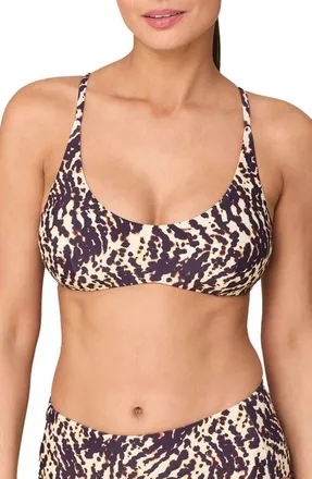 Andie Swim The Essex Bikini Top in Spotted Leopard at Nordstrom, Size X-Large