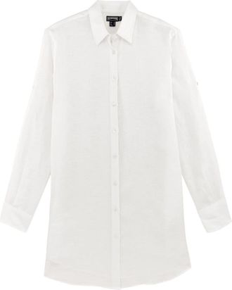 Vilebrequin Fondant organic linen shirt - women - Organic Linen - L - White