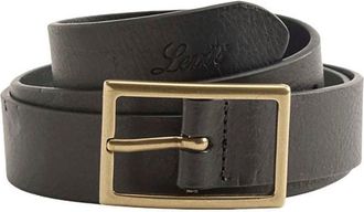 Levi's Lederg&uuml;rtel LEVIS RECTANGLE BELT, Damen, Gr. 100, caviar, Rindsleder, G&uuml;rtel Lederg&uuml;rtel, mit goldfarbener Schliesse und Logopr&auml;gung