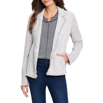 Nic+Zoe Fringe Knit Jacket in Sugar Cookie at Nordstrom Rack, Size X-Large