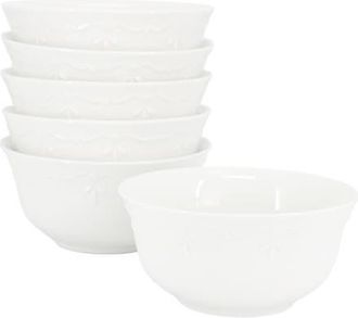 Elama Henryi 6 Piece 6.1 Inch Porcelain Bowl Set in White at Nordstrom