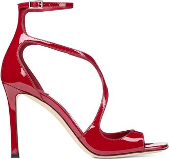 Jimmy Choo London 95mm Azia leather sandals - women - Patent Leather/Calf Leather/Calf Leather - 36,5 - Red