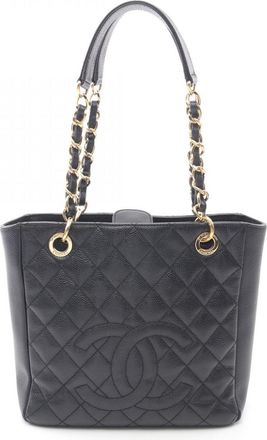 Chanel Black Grained Calfskin Tote Bag (Pre-Owned)