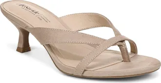 Life Stride Navine Kitten Heel Flip Flop in Dark Tan at Nordstrom, Size 6.5